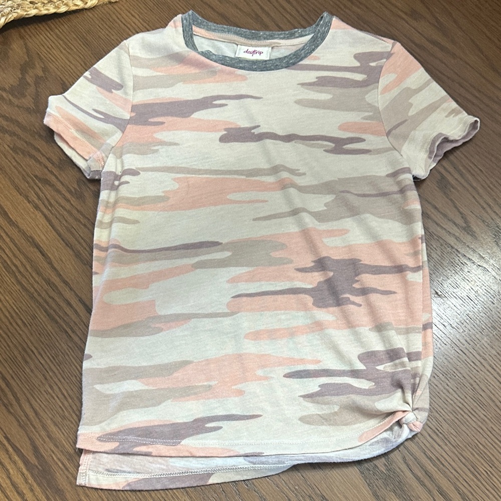Daytrip Pink and Gray Camo Tee